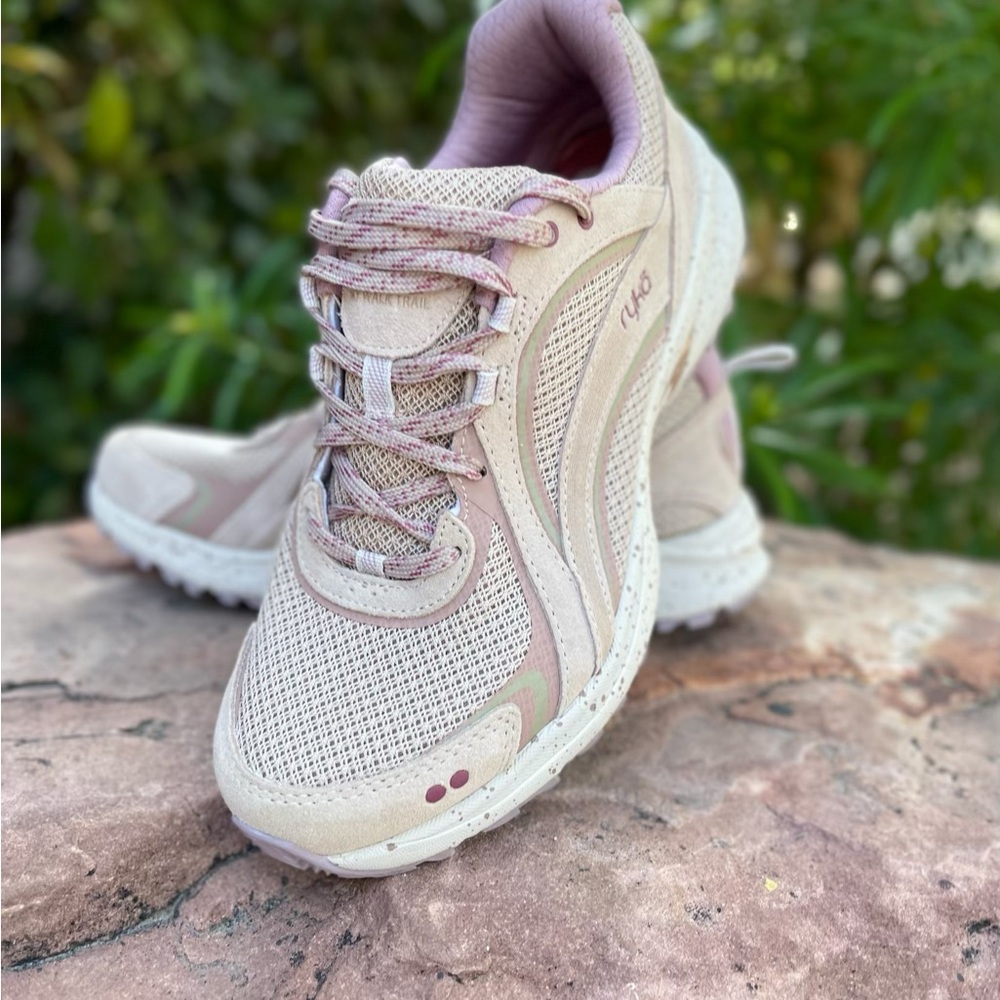 Ryka Pink and Cream Athletic Shoes with Breathable Mesh